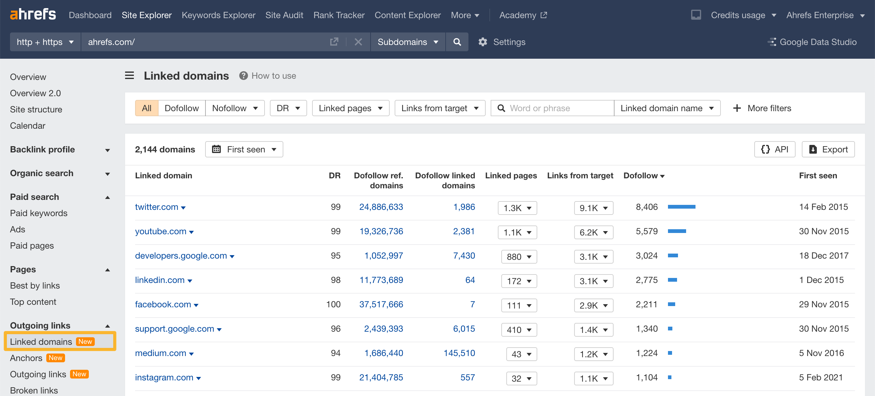 How to use SE: Linked domains-1