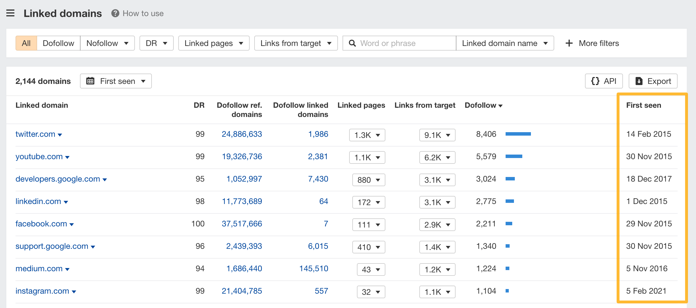 How to use SE: Linked domains-2