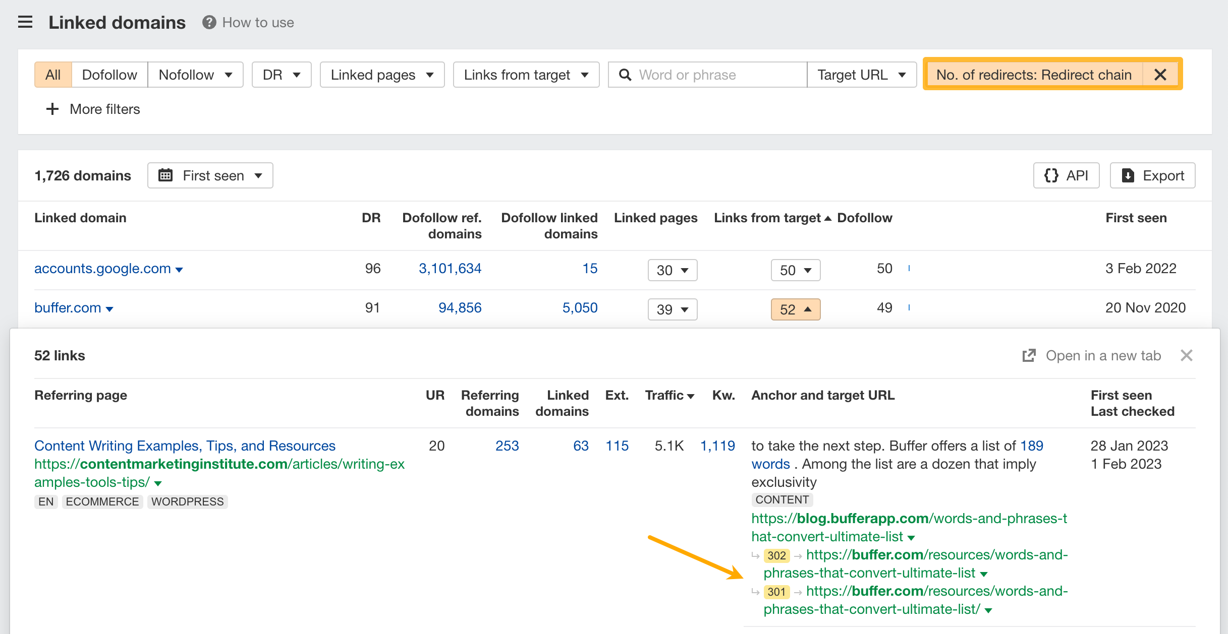 How to use SE: Linked domains-6