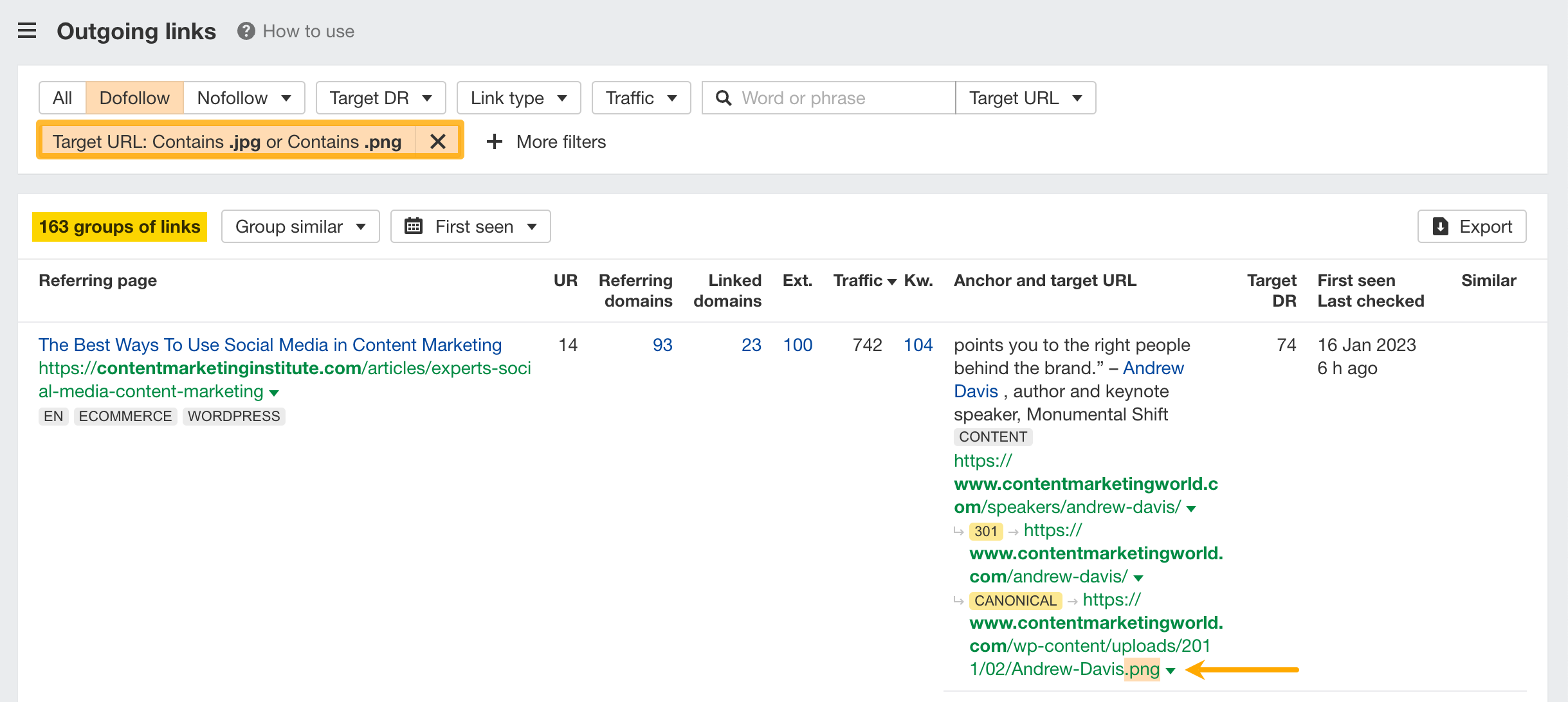 How to use SE: Outgoing links-4