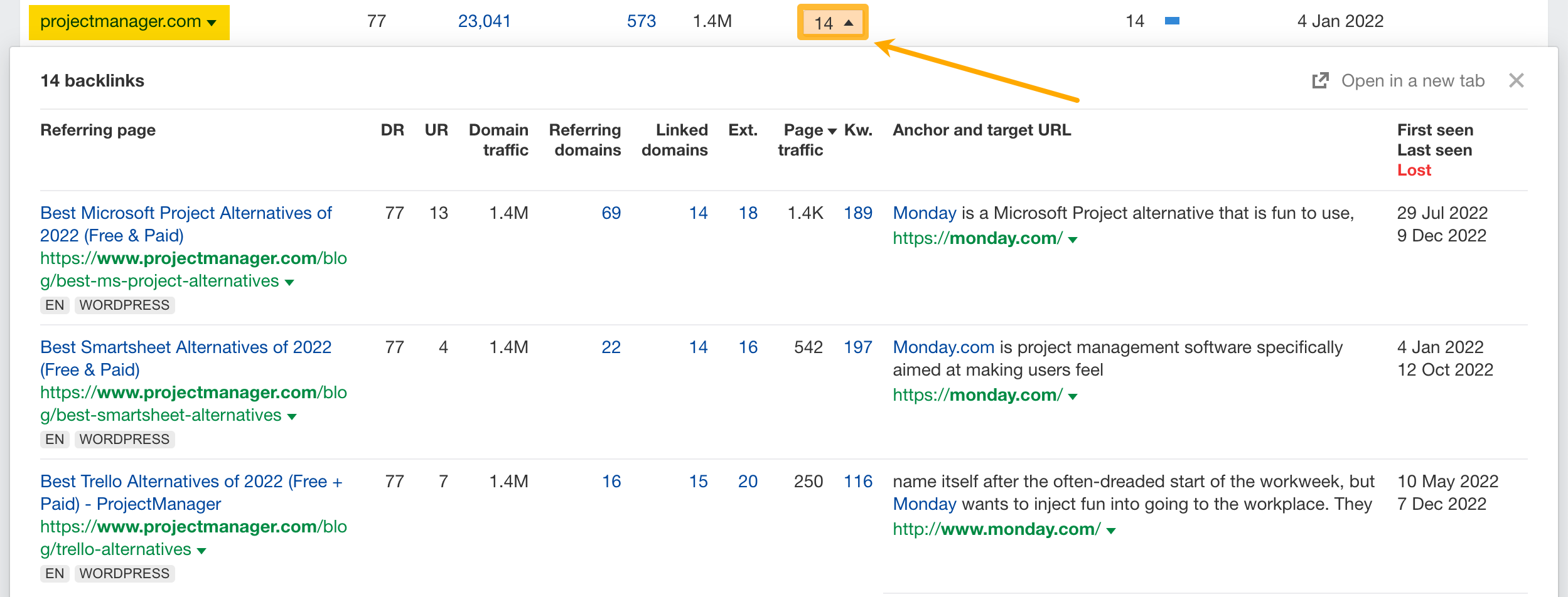 How to use SE: Referring domains-7