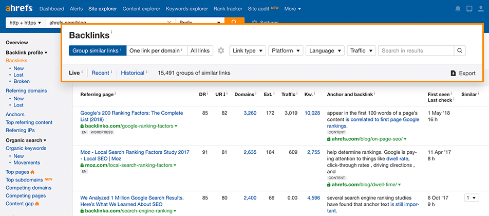 Backlink Analyzer