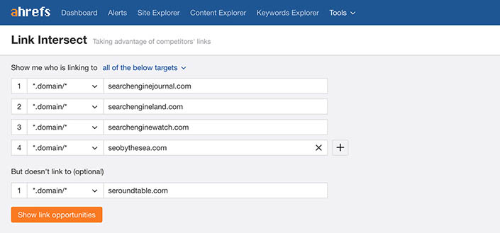 Ahrefs 的“交集外链分析”：找到更多外链机会