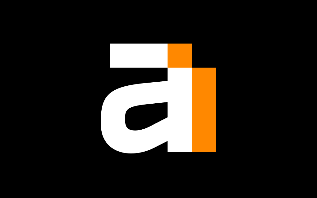 Compact Ahrefs logo op donkere achtergrond