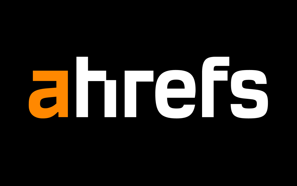 Ahrefs logo op donkere achtergrond